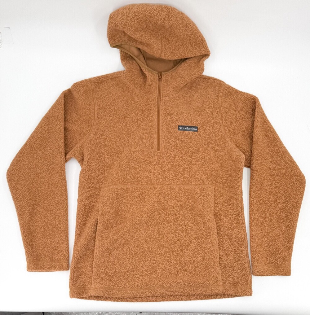 Columbia Pullover Hoodie Womens Small Sherpa Fleece Hooded Outdoors Kangaroo Poc